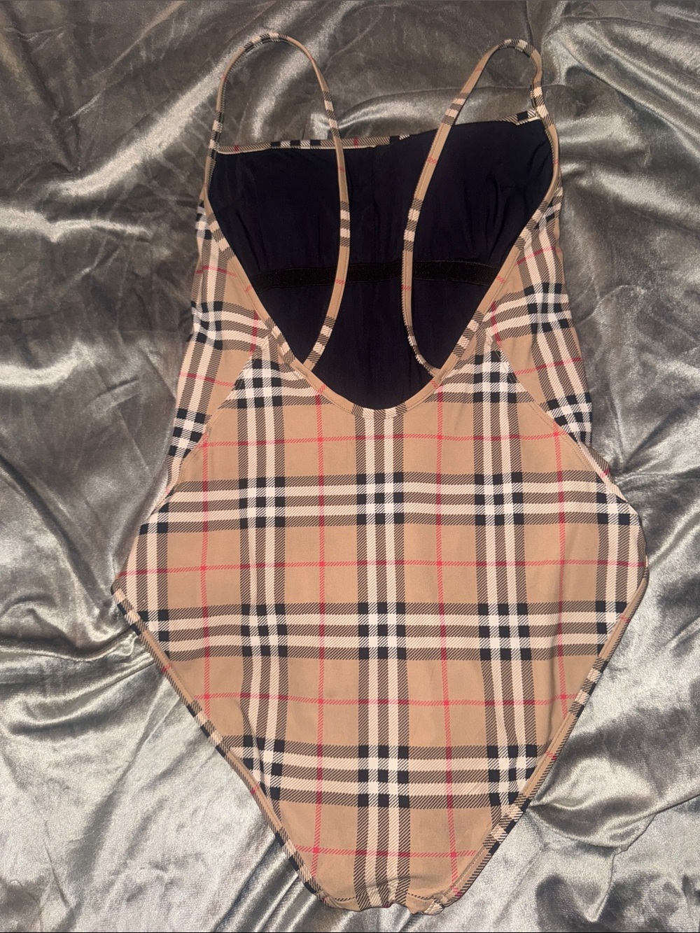 Burberry Beige Plaid One-Piece Swimsuit - Picture 2 of 2